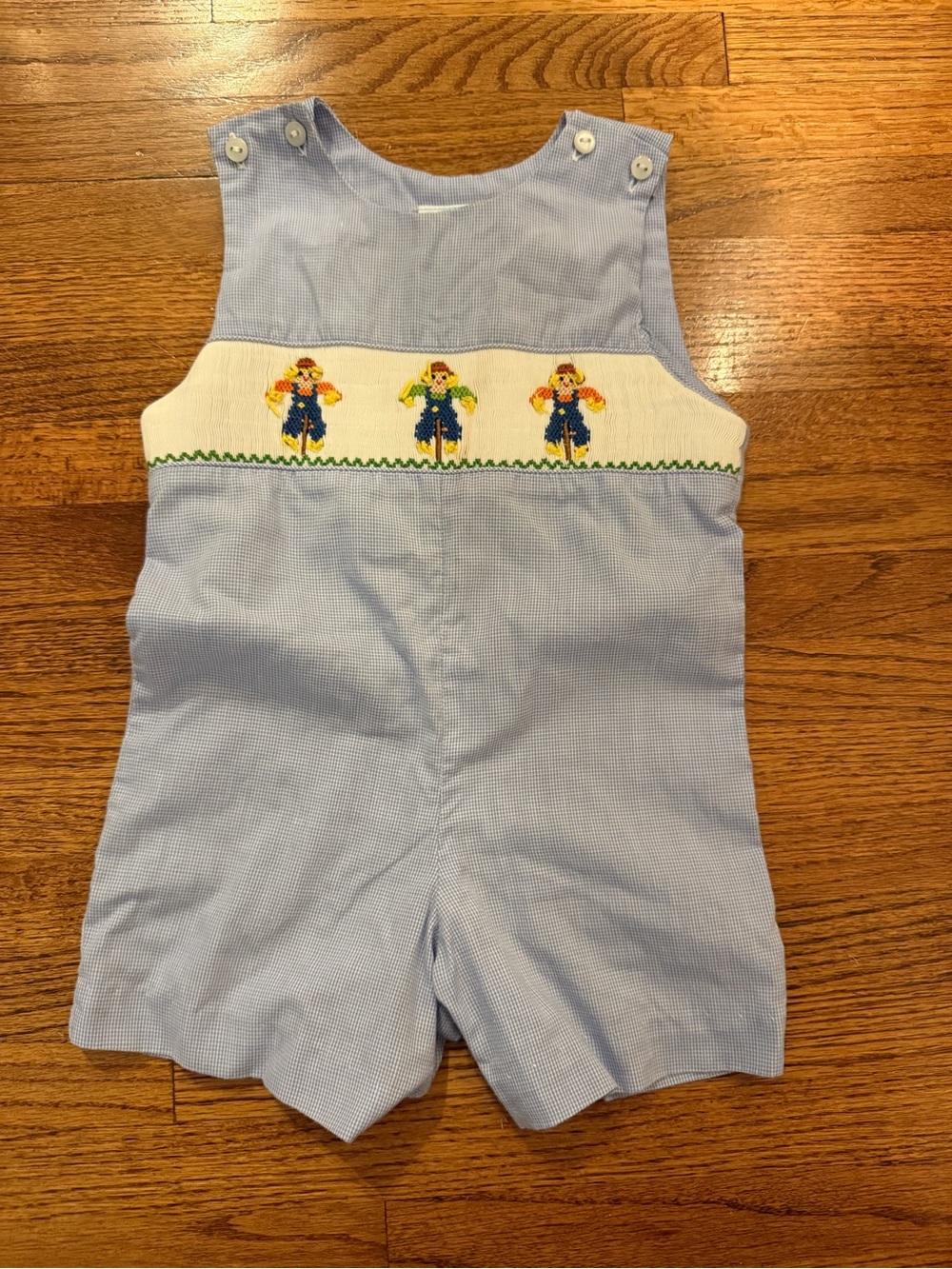 Smocked Scarecrow Jon Jon for Fall 12M